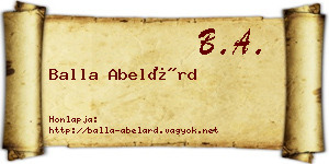 Balla Abelárd névjegykártya